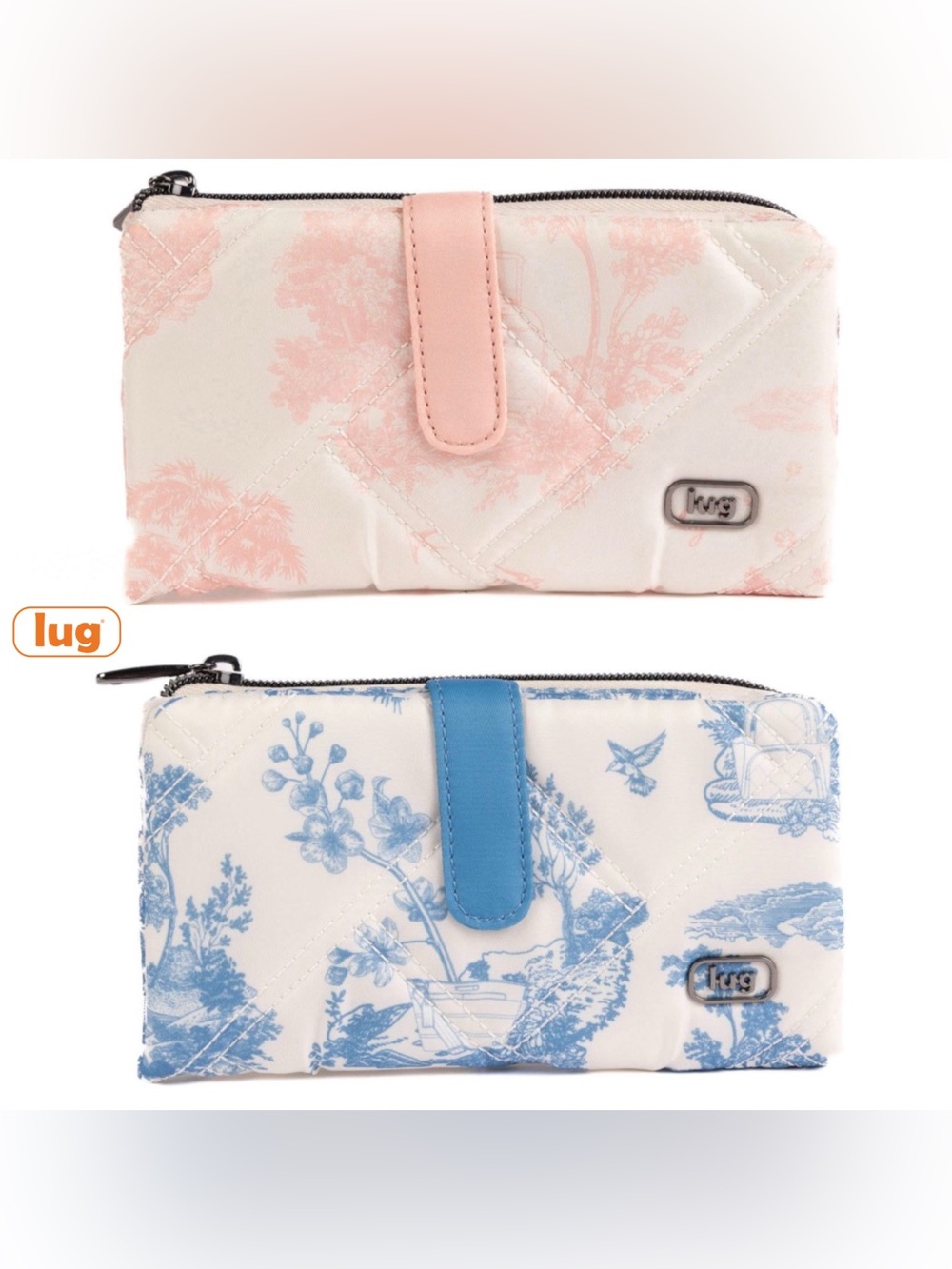 Lug Tram LE RFID Wallet Toile Print Pibk or Blue NWT